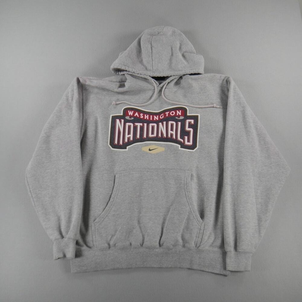 Vintage Y2K Nike Washington Nationals Center Logo Hoodie Men SZ XL MLB Pullover